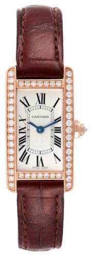 Cartier Tank Americaine Herreklokke WJTA0002 Sølvfarget/Lær