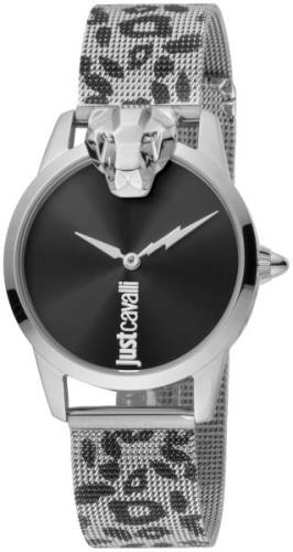 Just Cavalli 99999 Dameklokke JC1L057M0265 Sort/Stål Ø32 mm