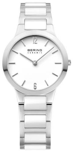 Bering Ceramic Dameklokke 30329-754 Hvit/Stål Ø29 mm