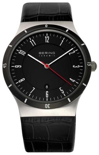 Bering Ceramic Herreklokke 32239-442 Sort/Lær Ø40 mm