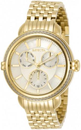 Invicta 99999 Dameklokke 30849 Hvit/Gulltonet stål Ø38 mm