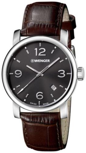 Wenger Urban Classic Herreklokke 01.1041.128 Sort/Lær Ø41 mm