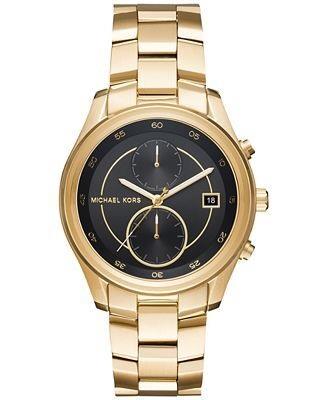 Michael Kors Blair Dameklokke MK6497 Sort/Gulltonet stål Ø40 mm