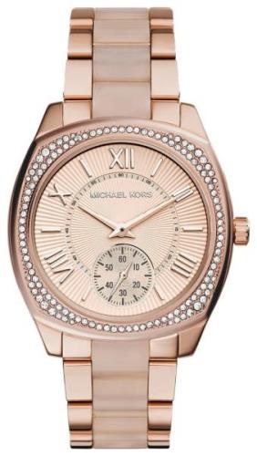 Michael Kors Bryn Dameklokke MK6135 Rosegullfarget/Resinplast