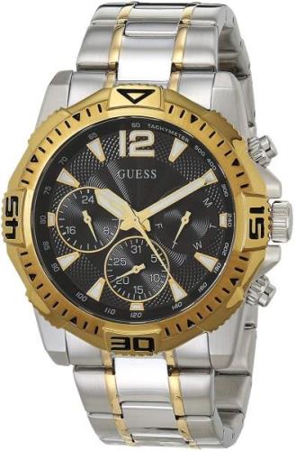 Guess Herreklokke GW0056G4 Sort/Gulltonet stål Ø43 mm