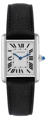 Cartier Dameklokke WSTA0041 Tank Must De Sølvfarget/Lær