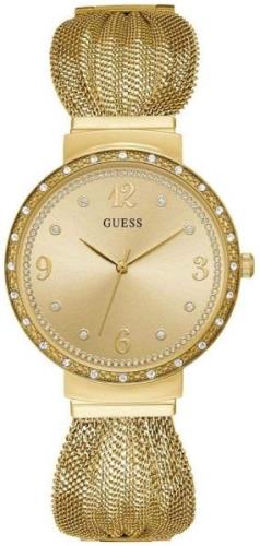 Guess Dameklokke W1083L2 Chiffon Gulltonet/Gulltonet stål Ø36 mm