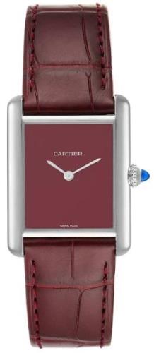 Cartier Dameklokke WSTA0054 Tank Must De Rød/Lær