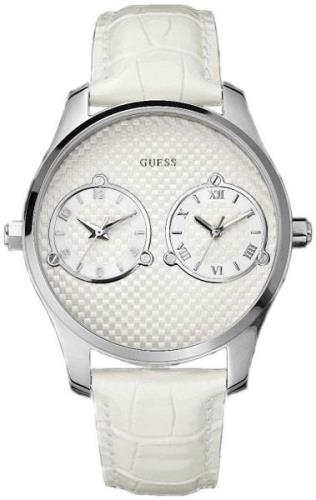 Guess Herreklokke W80043G1 Trend Hvit/Lær Ø44 mm