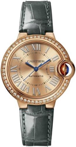 Cartier Dameklokke WJBB0076 Ballon Bleu De Rosegullfarget/Lær Ø33 mm