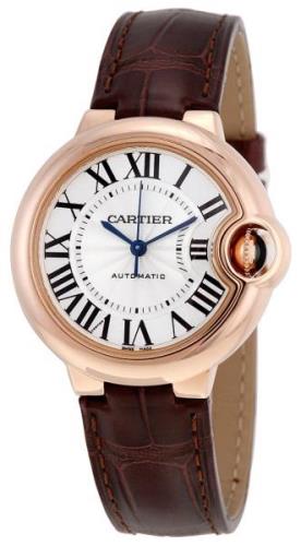 Cartier Dameklokke W6920097 Ballon Blue Sølvfarget/Lær Ø33 mm