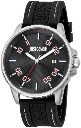 Just Cavalli Herreklokke JC1G165P0025 Young Sort/Gummi Ø44 mm