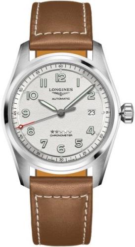 Longines Herreklokke L3.810.4.73.4 Spirit Sølvfarget/Lær Ø40 mm