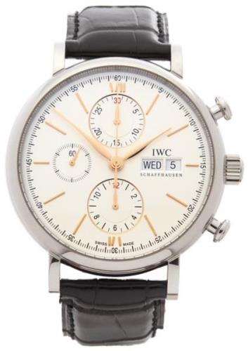 IWC Herreklokke IW391022 Portofino Sølvfarget/Lær Ø42 mm