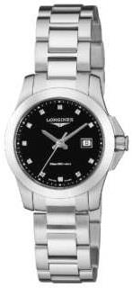 Longines Dameklokke L3.376.4.57.6 Conquest Sort/Stål Ø30 mm