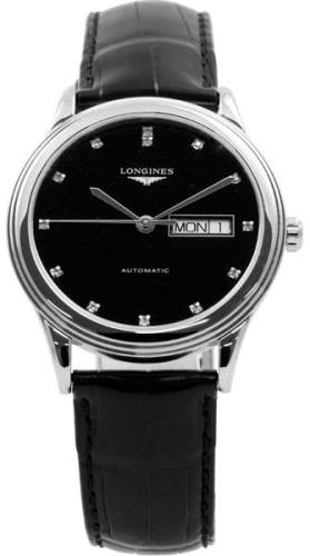 Longines Herreklokke L4.899.4.57.2 Flagship Sort/Lær Ø38.5 mm