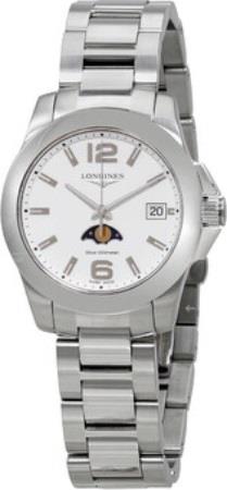 Longines Dameklokke L3.381.4.16.6 Conquest Ladies Hvit/Stål Ø34 mm