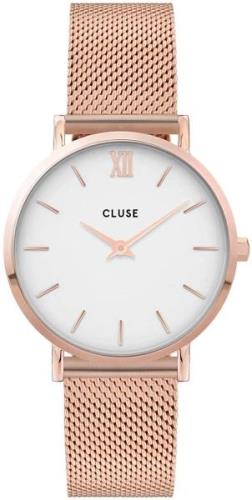 Cluse Dameklokke CW0101203001 Minuit Hvit/Rose-gulltonet stål Ø33 mm