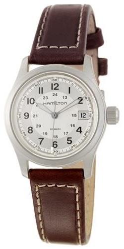 Hamilton Dameklokke H68311553 Khaki Sølvfarget/Lær Ø33 mm