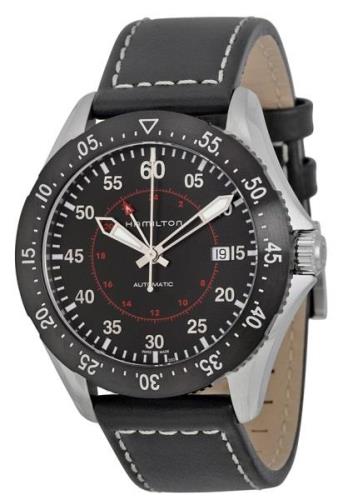 Hamilton Herreklokke H76755735 Khaki Sort/Lær Ø44 mm