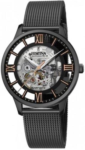 Festina Herreklokke F20535-2 Skjelettkuttet/Stål Ø42 mm