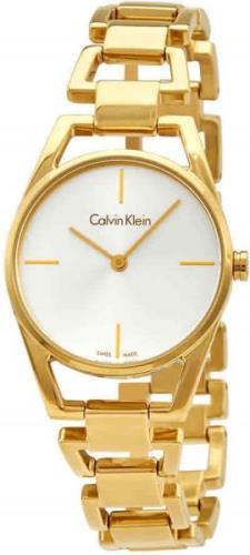 Calvin Klein Dameklokke K7L23546 Sølvfarget/Gulltonet stål Ø30 mm