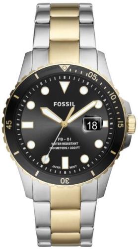 Fossil Herreklokke FS5653 FB-01 Sort/Gulltonet stål Ø42 mm