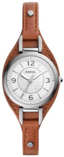 Fossil Dameklokke ES5214 Carlie Mini Hvit/Lær Ø28 mm