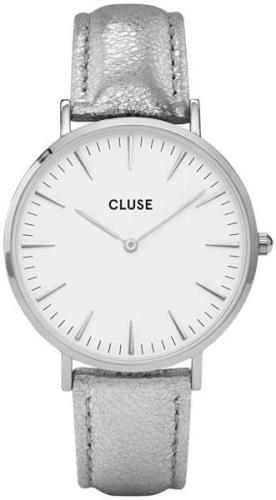 Cluse Dameklokke CL18233 La Boheme Hvit/Lær Ø38 mm