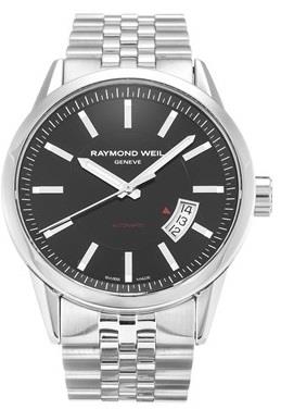 Raymond Weil Herreklokke 2730-ST-20001 Freelancer Sort/Stål Ø42 mm