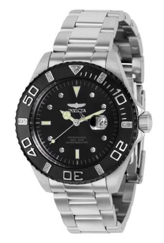 Invicta Dameklokke 37019 Pro Diver Sort/Stål Ø38 mm