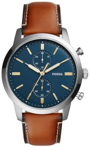 Fossil Herreklokke FS5279 Townsman Blå/Lær Ø44 mm