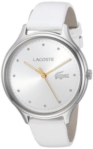 Lacoste Dameklokke 2001005 Sølvfarget/Lær Ø38 mm