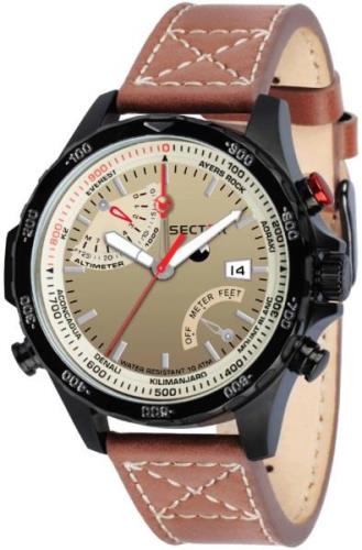 Sector Herreklokke R3251507001 Beige/Lær Ø46 mm