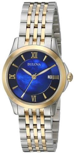 Bulova Dameklokke 98M124 Blå/Gulltonet stål Ø27 mm