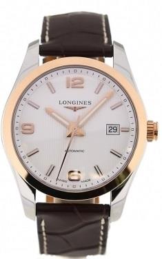 Longines Herreklokke L2.785.5.76.3 Conquest Sølvfarget/Lær Ø40 mm