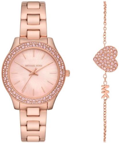 Michael Kors Dameklokke MK1068SET Liliane Rosa/Rose-gulltonet stål