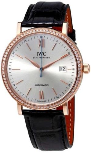 IWC Herreklokke IW356515 Portofino Sølvfarget/Lær Ø40 mm