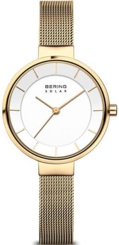 Bering Dameklokke 14631-324 Solar Hvit/Gulltonet stål Ø31 mm