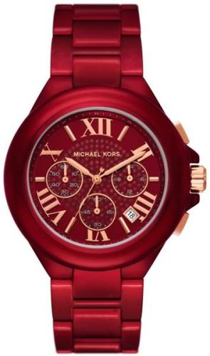 Michael Kors Dameklokke MK7304 Camille Rød/Stål Ø43 mm