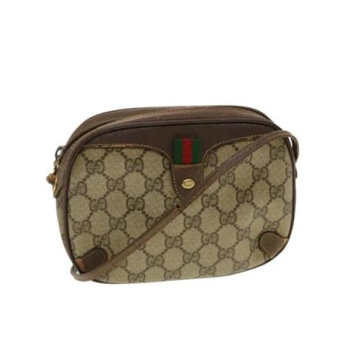 Pre-owned Beige Canvas Gucci skulderveske