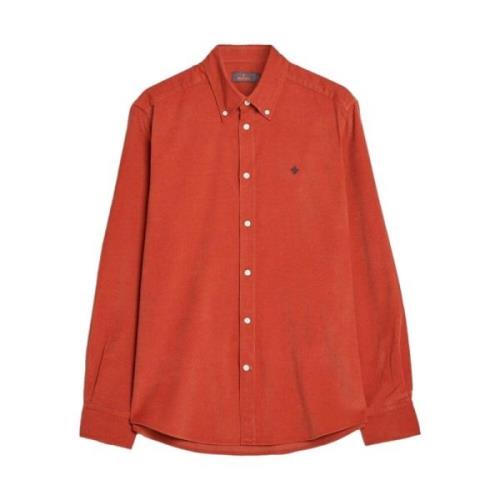 Rød Cord Button Down Skjorte