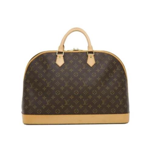 Brukt Brunt Lerret Louis Vuitton Alma Boston Bag