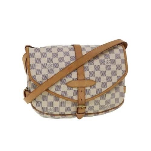 Pre-owned Beige lerret Louis Vuitton skuldervesker