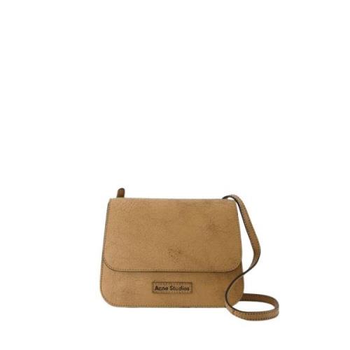 Crackle Crossbody Veske - Skinn - Mørk Beige