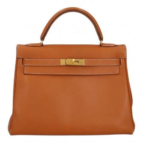 Pre-owned Brunt skinn Hermès Kelly