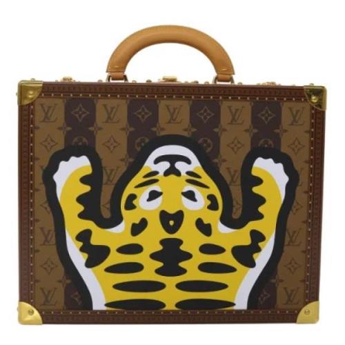 Brukt Brun Lerret Louis Vuitton Reiseveske