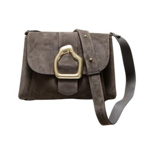 Naturinspirert Ebony Suede Cross Body Veske