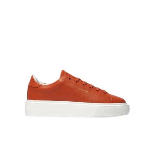 Oransje Gravity Sneakers med tykk såle og elegante detaljer