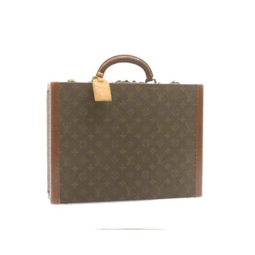 Pre-owned Brunt lerret Louis Vuitton veske